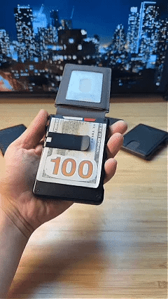 ⚡70K+ SOLD!-Wallet for Men - with Pop Up Aluminum Case Money Clip Slim Leather Slots Credit Card Holder RFID Blocking Bifold Minimalist Wallet